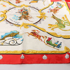 Hermès Carré 90 "Plumes et Grelots" Silk handkerchief in Red