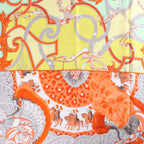 Hermès Carré 90 "Plumets du Roy King's" Silk handkerchief in Orange x Yellow