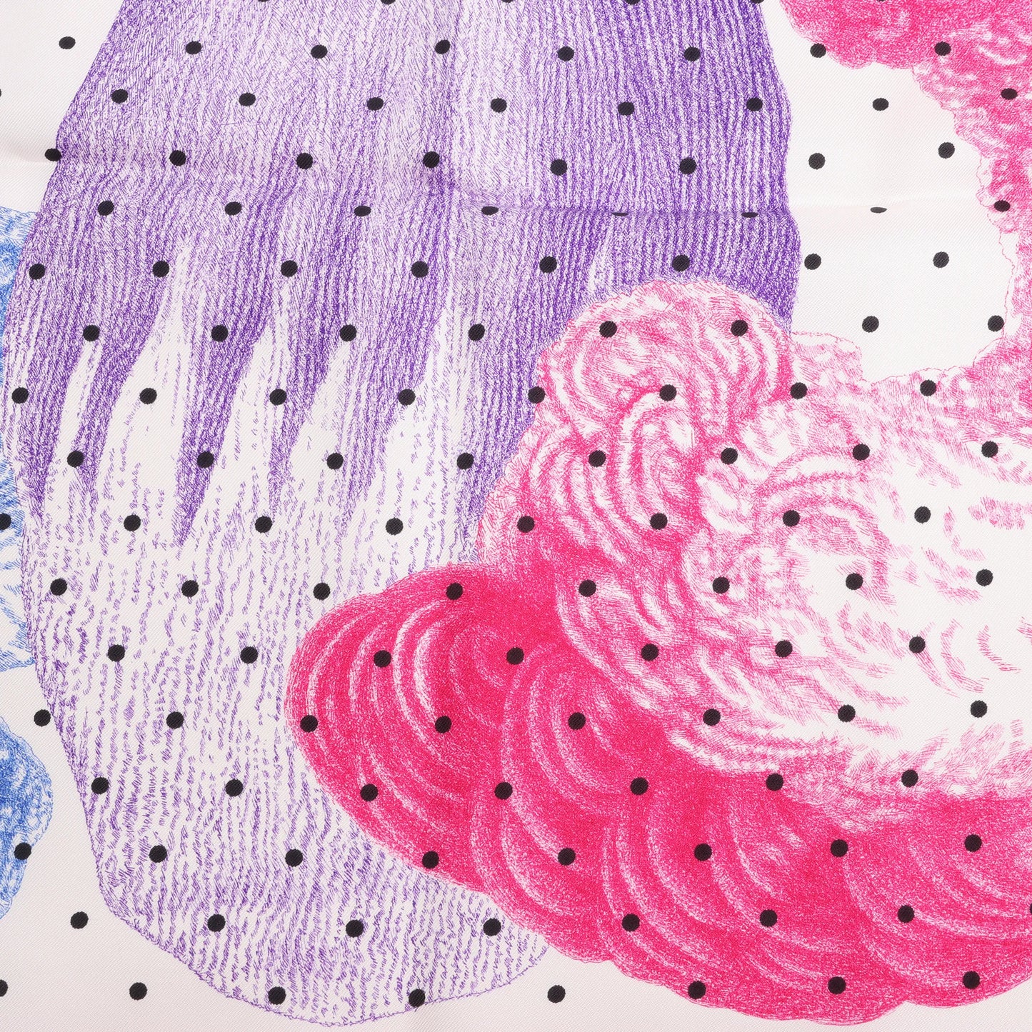 Hermès Carré 90 "Plumets et Panaches" Silk handkerchief in White x Multicolor