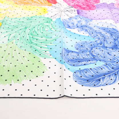 Hermès Carré 90 "Plumets et Panaches" Silk handkerchief in White x Multicolor