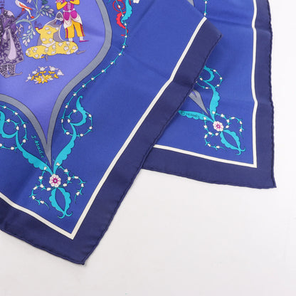 Hermès Carré 90 "Poesie Persane" Silk handkerchief in Navy Blue