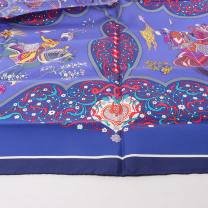 Hermès Carré 90 "Poesie Persane" Silk handkerchief in Navy Blue