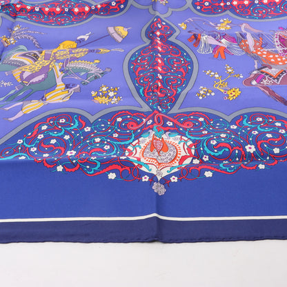Hermès Carré 90 "Poesie Persane" Silk handkerchief in Navy Blue