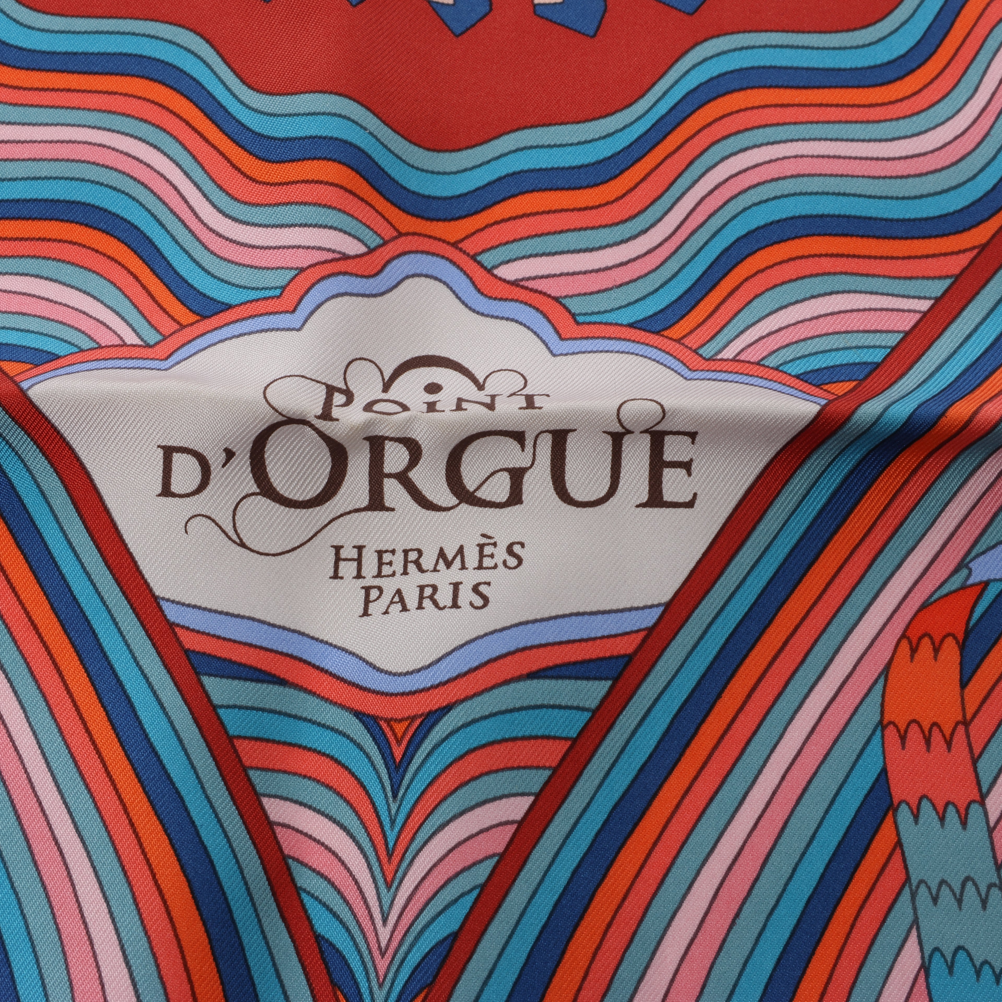 Hermès Carré 90 "D'ORGUE" Silk handkerchief in Navy Blue