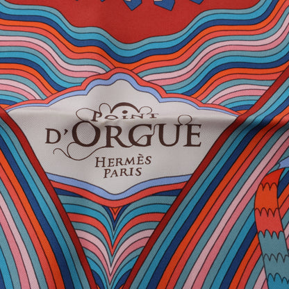 Mouchoir en soie Hermès Carré 90 "D'ORGUE" en Bleu Marine