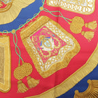 Hermès Carré 90 "Poste et Cavalerie Saber" Silk handkerchief in Red
