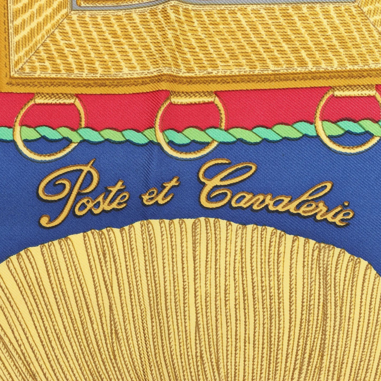 Hermès Carré 90 "Poste et Cavalerie Saber" Silk handkerchief in Red