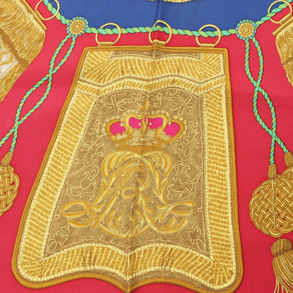 Hermès Carré 90 "Poste et Cavalerie Saber" Silk handkerchief in Red