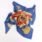 Hermès Carré 90 "Poste et Cavalerie Saber" Silk handkerchief in Red