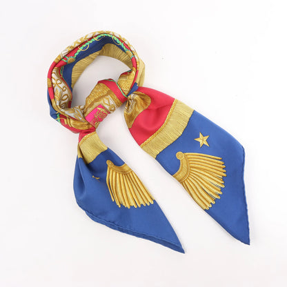 Hermès Carré 90 "Poste et Cavalerie Saber" Silk handkerchief in Red