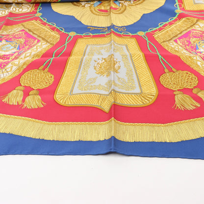 Hermès Carré 90 "Poste et Cavalerie Saber" Silk handkerchief in Red