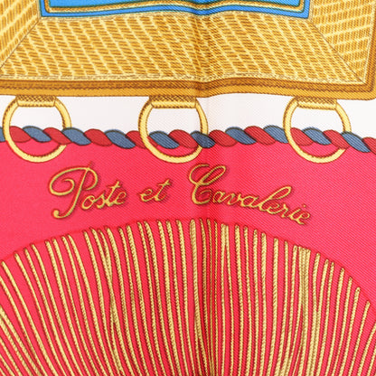 Hermès Carré 90 "Poste et Cavalerie" Silk handkerchief in Red