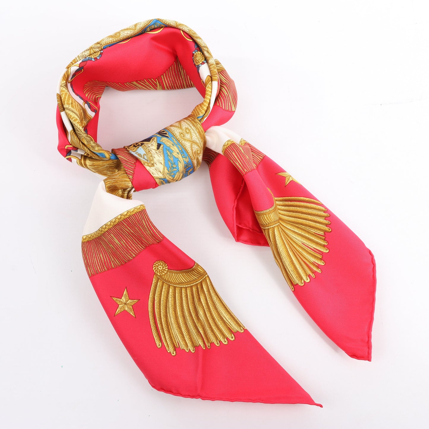 Hermès Carré 90 "Poste et Cavalerie" Silk handkerchief in Red