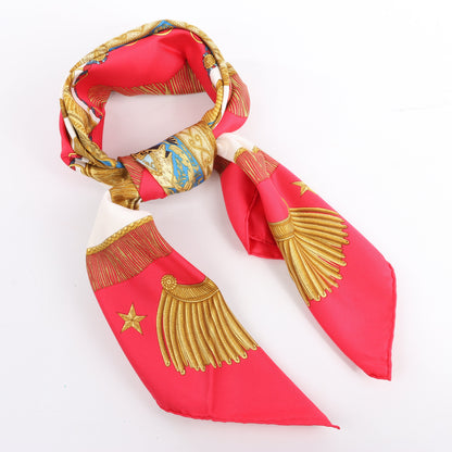 Hermès Carré 90 "Poste et Cavalerie" Silk handkerchief in Red