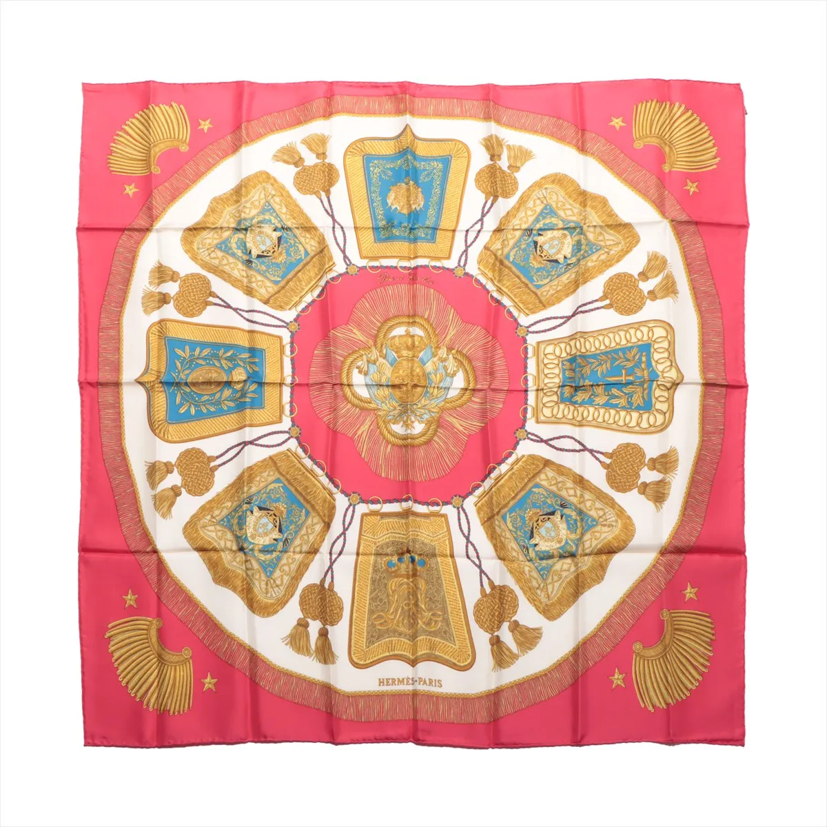 Hermès Carré 90 "Poste et Cavalerie" Silk handkerchief in Red