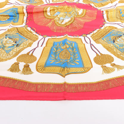 Hermès Carré 90 "Poste et Cavalerie" Silk handkerchief in Red