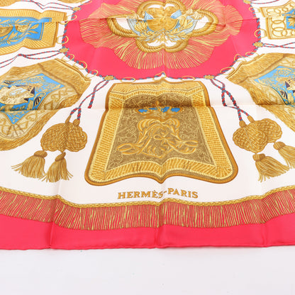 Hermès Carré 90 "Poste et Cavalerie" Silk handkerchief in Red