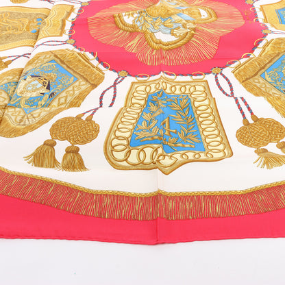 Hermès Carré 90 "Poste et Cavalerie" Silk handkerchief in Red