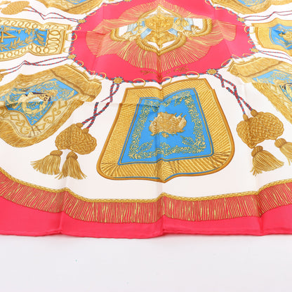 Hermès Carré 90 "Poste et Cavalerie" Silk handkerchief in Red