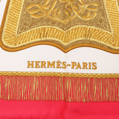Hermès Carré 90 "Poste et Cavalerie" Silk handkerchief in Red