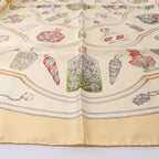 Hermès Carré 90 "Qu'Importe Le Flacon" Silk handkerchief in Beige