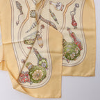 Hermès Carré 90 "Qu'Importe Le Flacon" Silk handkerchief in Beige