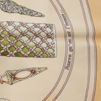 Hermès Carré 90 "Qu'Importe Le Flacon" Silk handkerchief in Beige
