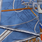 Hermès Carré 90 "Projet De Voiture" Silk handkerchief in Blue
