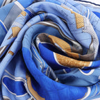 Hermès Carré 90 "Projet De Voiture" Silk handkerchief in Blue