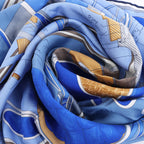 Hermès Carré 90 "Projet De Voiture" Silk handkerchief in Blue