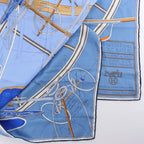Hermès Carré 90 "Projet De Voiture" Silk handkerchief in Blue