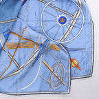 Hermès Carré 90 "Projet De Voiture" Silk handkerchief in Blue