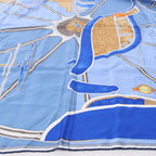 Hermès Carré 90 "Projet De Voiture" Silk handkerchief in Blue