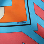 Hermès Carré 90 "Puzzle" 100% Silk Scarf in Blue