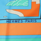 Hermès Carré 90 "Puzzle" 100% Silk Scarf in Blue