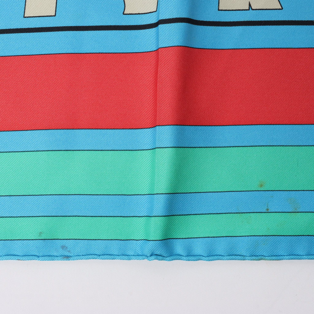 Hermès Carré 90 "Puzzle" 100% Silk Scarf in Blue