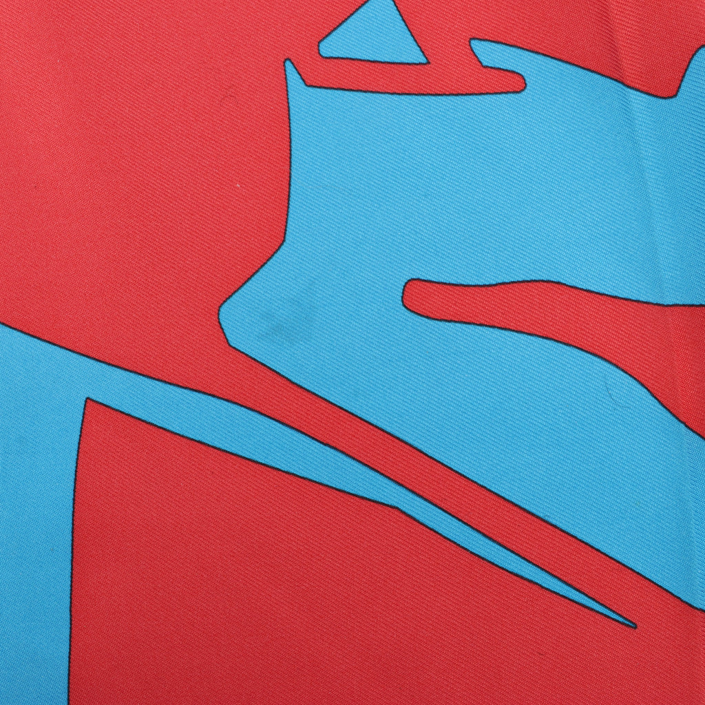 Hermès Carré 90 "Puzzle" 100% Silk Scarf in Blue