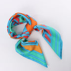Hermès Carré 90 "Puzzle" 100% Silk Scarf in Blue