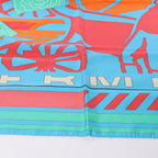 Hermès Carré 90 "Puzzle" 100% Silk Scarf in Blue