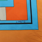 Hermès Carré 90 "Puzzle" 100% Silk Scarf in Blue
