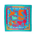 Hermès Carré 90 "Puzzle" 100% Silk Scarf in Blue