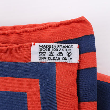 Hermès Carré 90 "Puzzle" 100% Silk Scarf in Orange