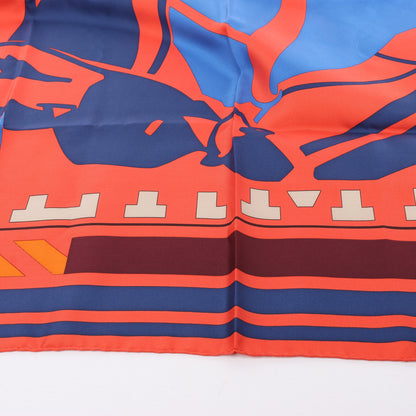 Hermès Carré 90 „Puzzle“ 100% Seidenschal in Orange