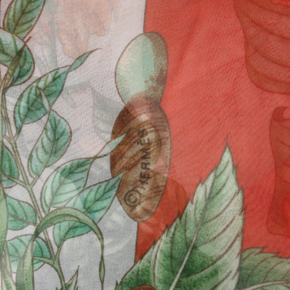 Hermès Carré 90 "Pythagore" Silk handkerchief in Orange