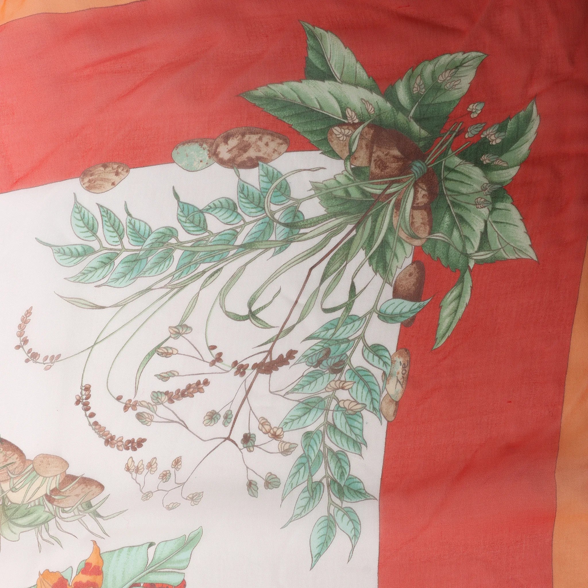 Hermès Carré 90 "Pythagore" Silk handkerchief in Orange