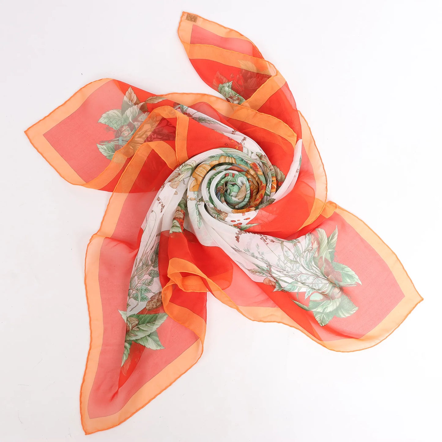 Hermès Carré 90 "Pythagore" Silk handkerchief in Orange