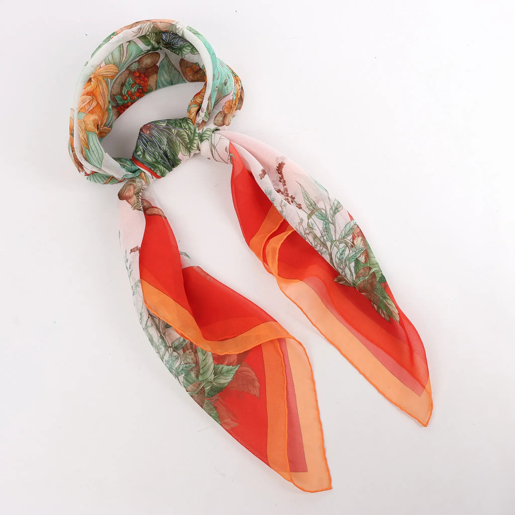 Hermès Carré 90 "Pythagore" Silk handkerchief in Orange