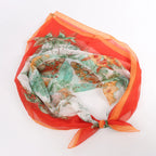 Hermès Carré 90 "Pythagore" Silk handkerchief in Orange