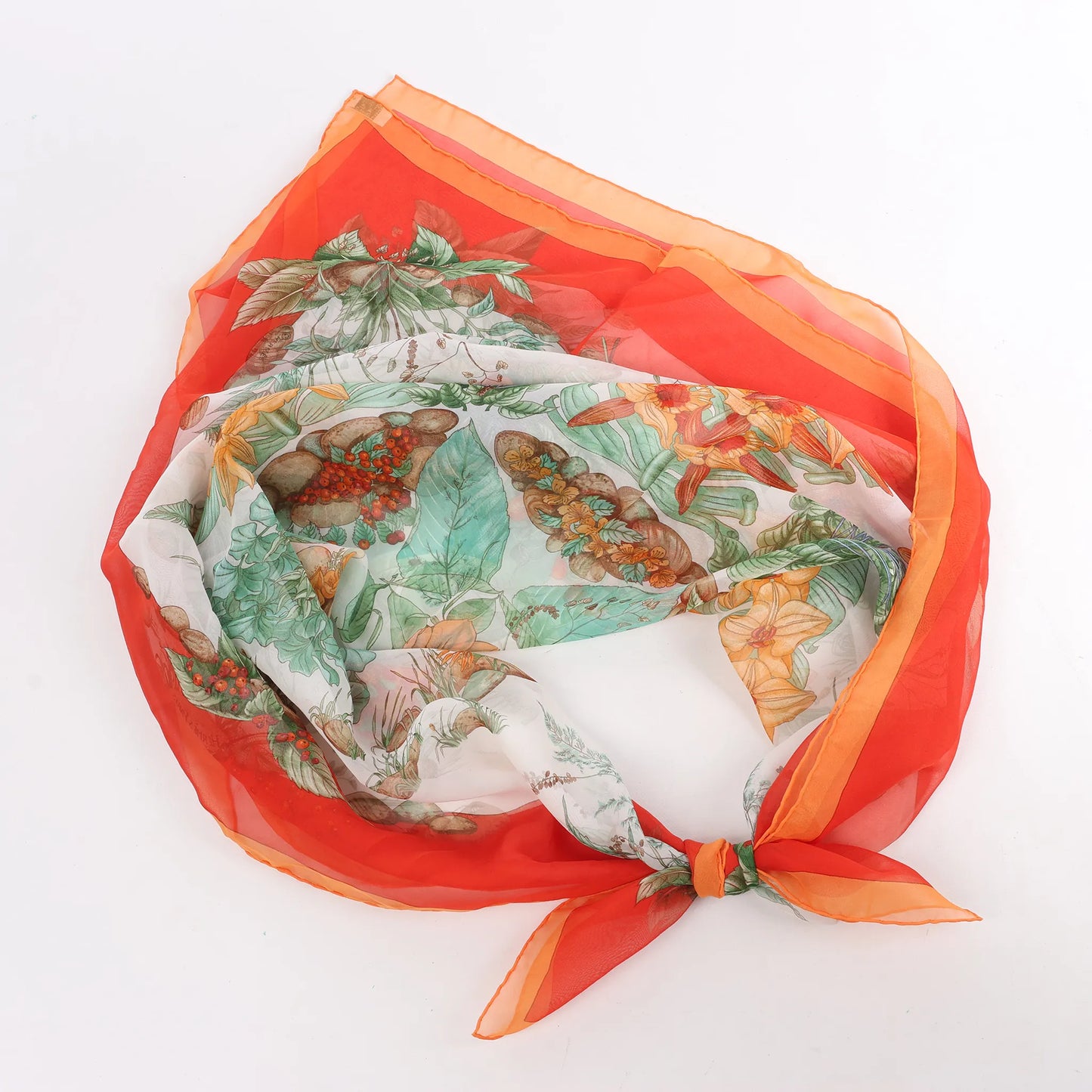 Hermès Carré 90 "Pythagore" Silk handkerchief in Orange