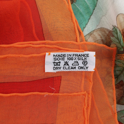 Hermès Carré 90 "Pythagore" Silk handkerchief in Orange